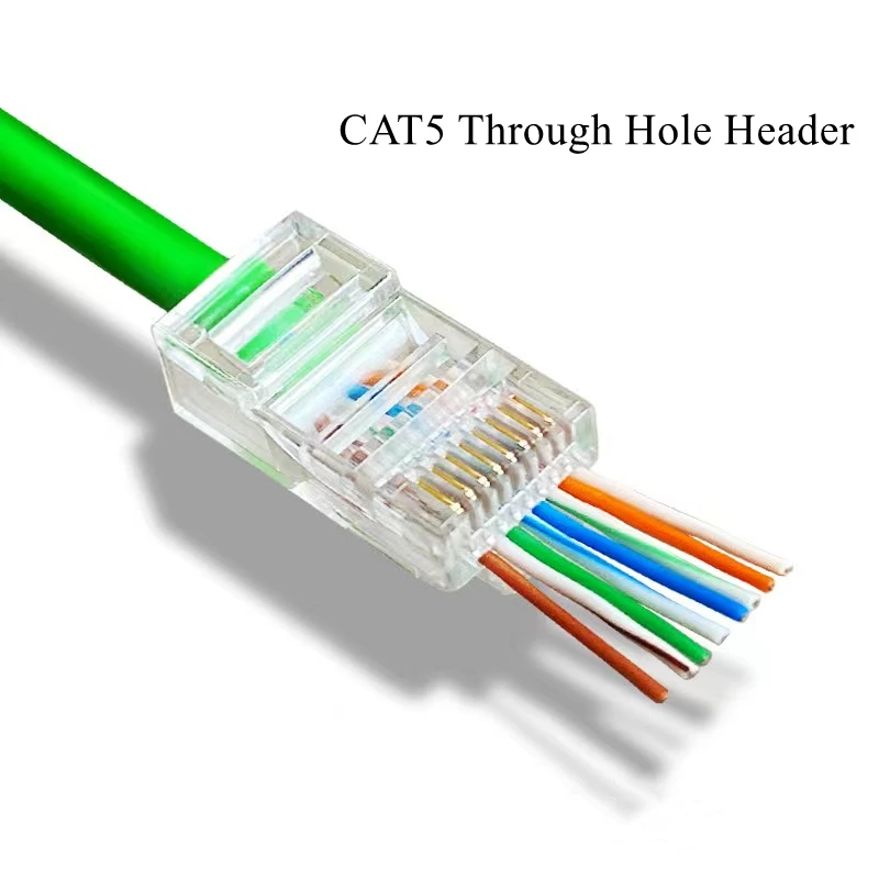 HTOC RJ45 Công Cụ Phù Hợp Với Vượt Qua Thông Qua Uốn Mạng Cable Tester 50PCS CAT5 Vượt Qua Kết Nối Và Bìa Mini Dây Vũ Nữ Thoát Y