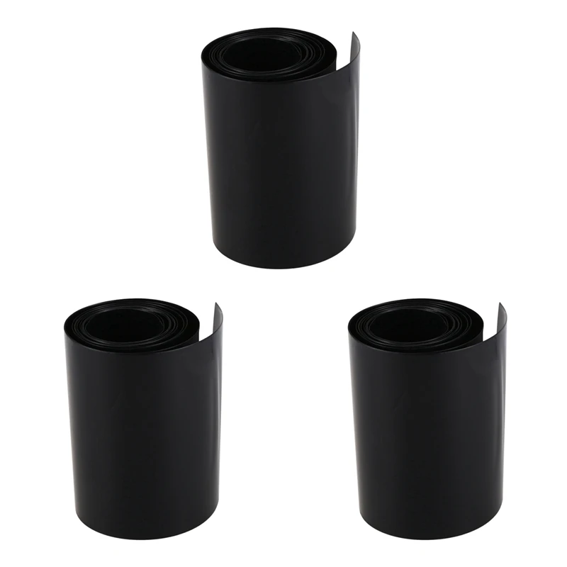 3X PVC Heat Shrink Tubing Wrap RC Battery Pack Lipo Nimh Nicd(2M 120MM Black)