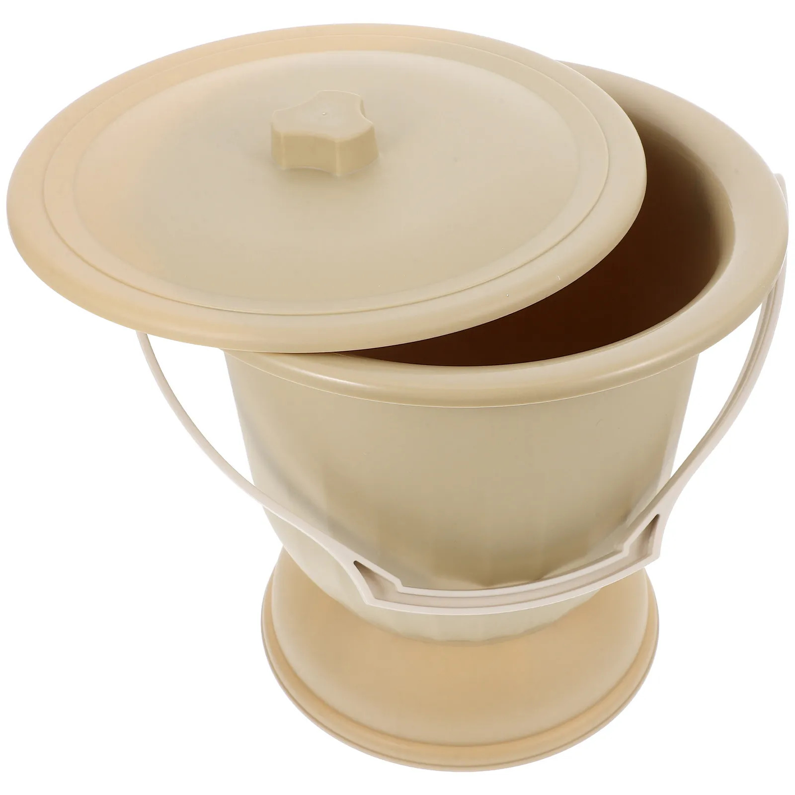 

Plastic Chamber Pot with Cover Stable Design Household Spittoon Urine Pot Maternity Bedpan Portable Toilet for Kids Elderly