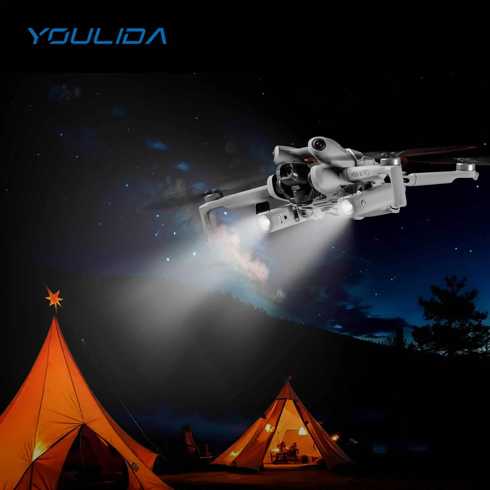 DJI Mini 4 Pro LED 야간 네비게이션 라이트 장거리 서치 드론 비행 램프 충돌 방지 스트로브 라이트 액세서리
