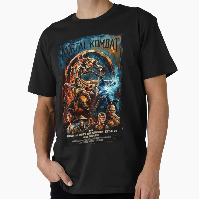 Scorpion vs. Sub-Zero Retro Video Game 90's Mortal Kombat Gift for gamer 100% cotton Short Sleeve Graphic T-Shirt All size tops