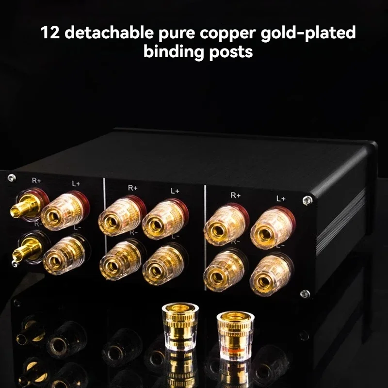 

A An audio switch is used to connect two sets of speakers to an amplifier or to switch between two amplifiers and speakers.