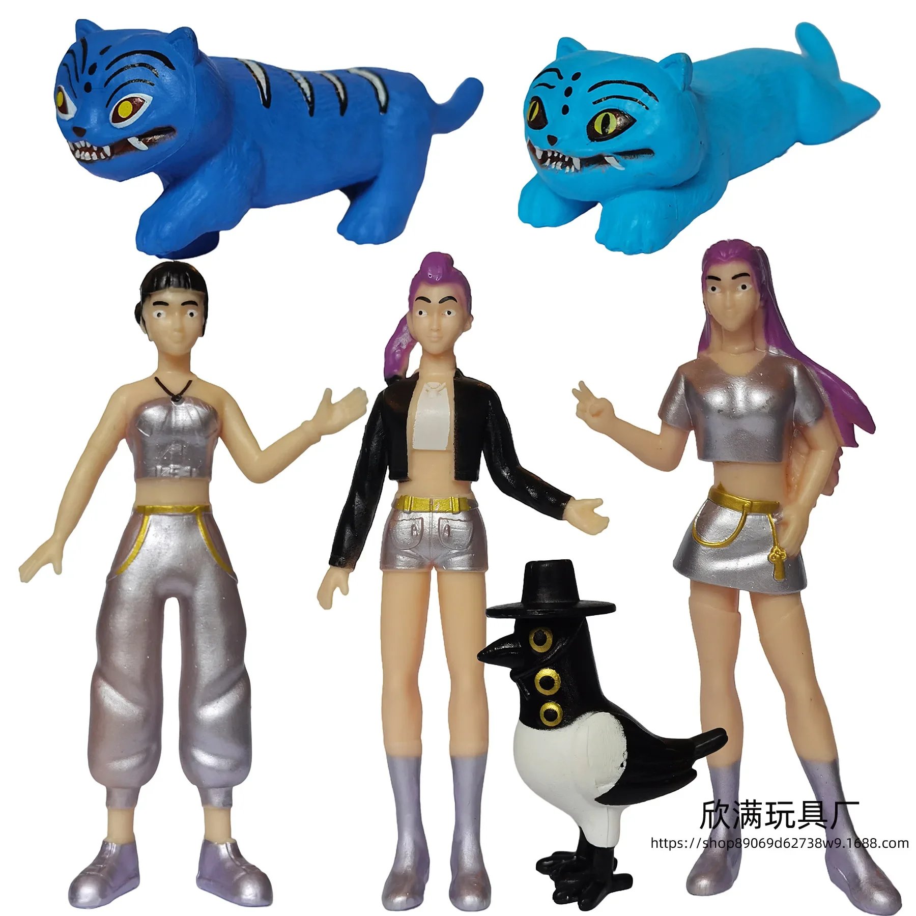 - NUEVO Kpop Demon Hunters Figura de anime Juguetes Lindo PVC Articulaciones móviles Figura de acción Modelo Muñecas Niños Decoración de cumpleaños Regalos de juguete