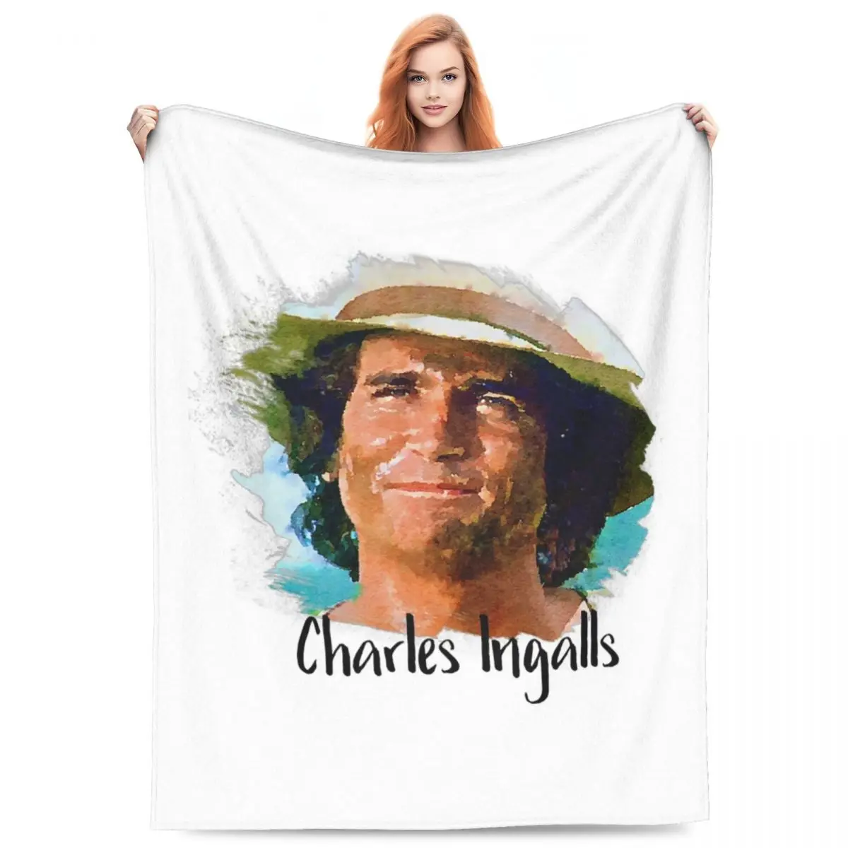 

Charles Ingalls Little House On The Prairie Blanket Soft Warm Flannel Throw Blanket Bedding for Bed Picnic Travel Home Couch