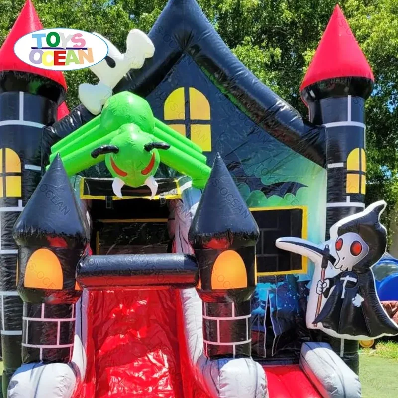 Factory Customized High Quality Halloween Party Inflatable Bounce House Combo Slide Eco-Friendly Commercial Use Free Repair Kit