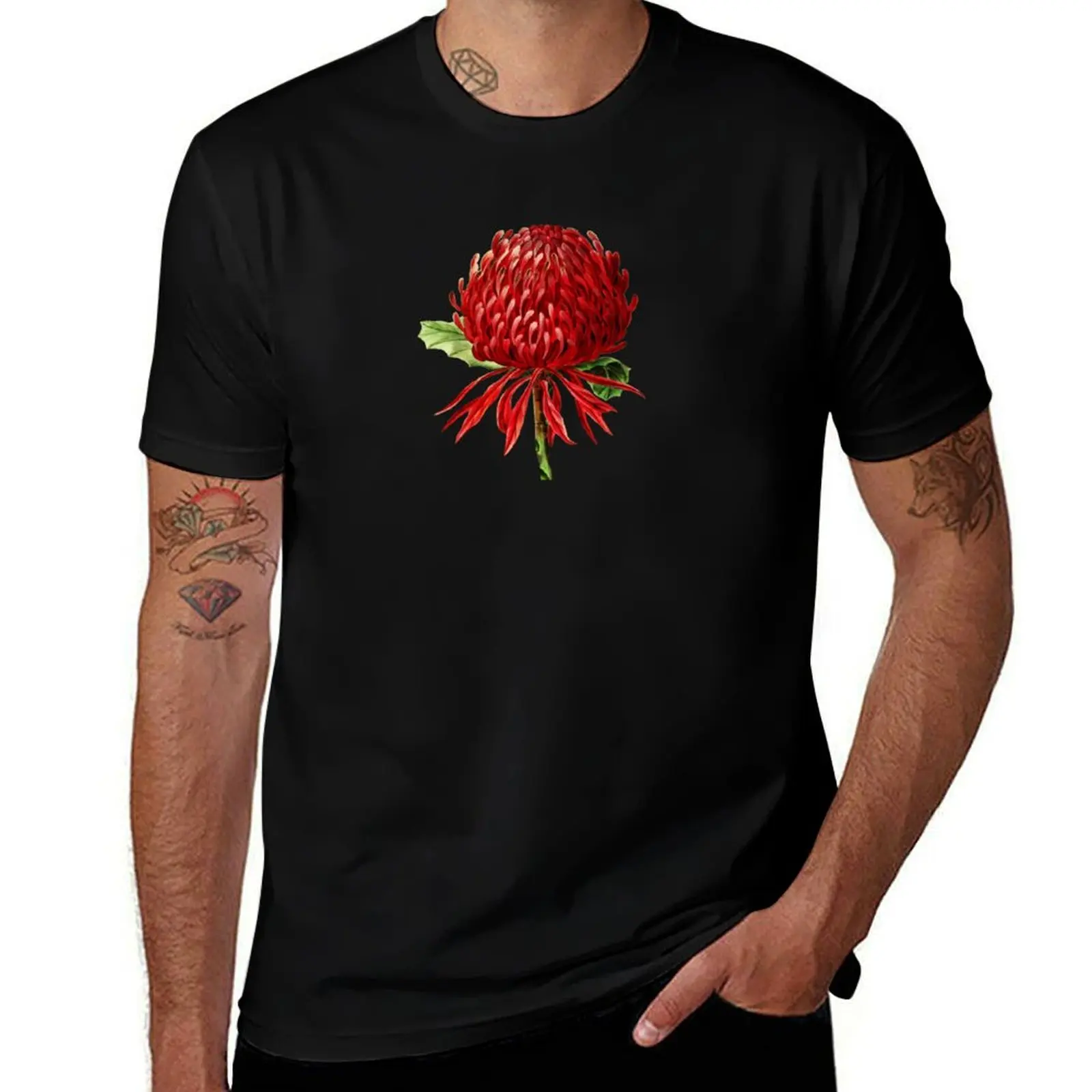 Vintage Waratah Illustration T-Shirt t shirts with prints t shirt for man printed t shirts for man T-shirt
