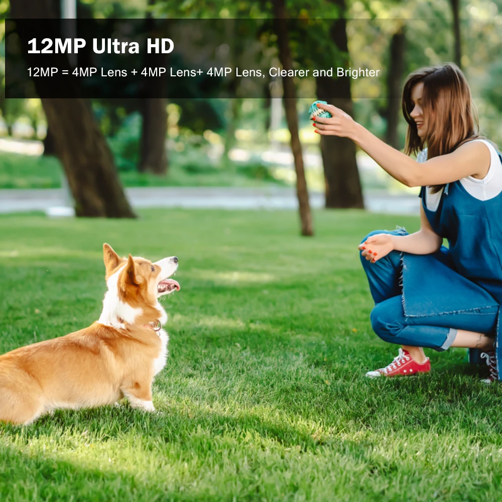 HD 8MP PTZ WiFi 4K Камера 6K 12MP Три экрана 8-кратный зум Защита безопасности Обнаружение движения Обнаружение человека На открытом воздухе