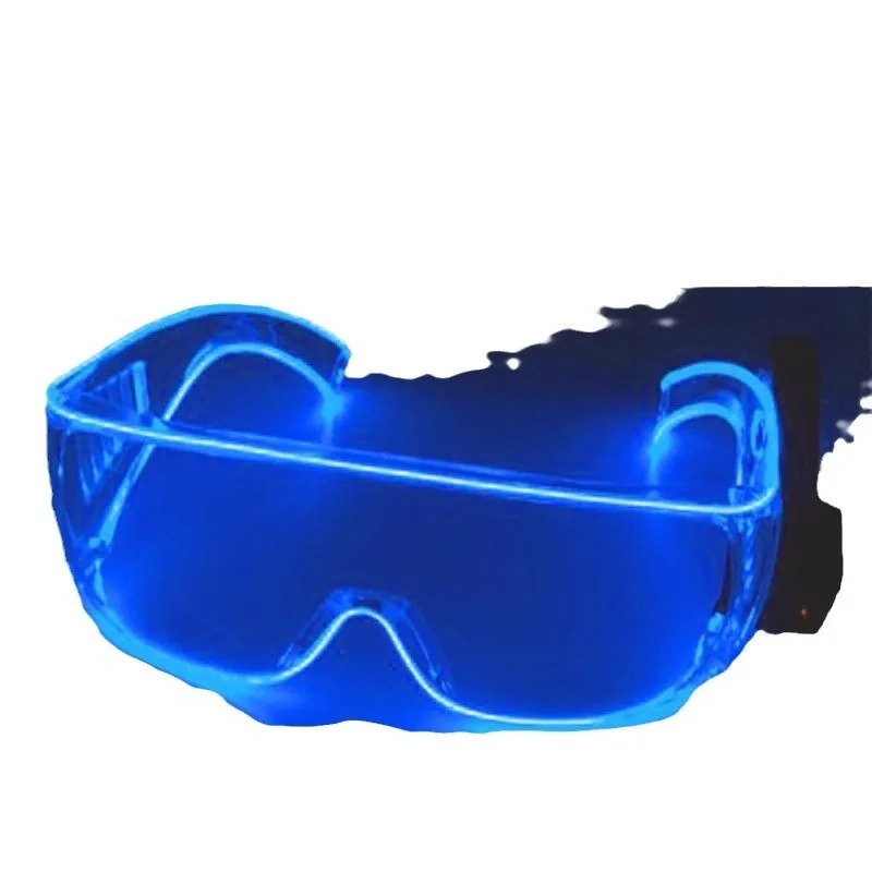 

LED Glowing Sci-Fi Acrylic Goggles for Christmas Party Dance Windproof Protective Eyewear Futuristic Nightclub Accessories