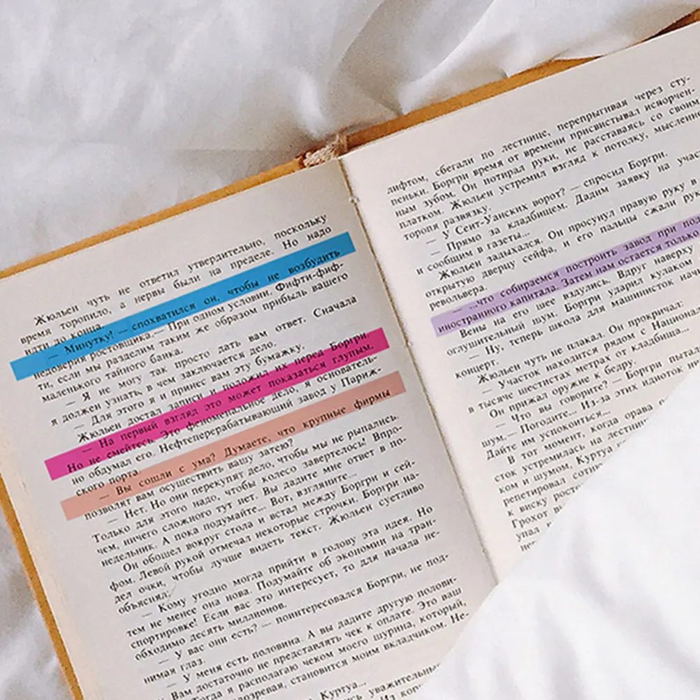 

8 листов разноцветных полосок для чтения, долговечные клейкие закладки для заметок, выделения предложений, маркеры страниц, для организации учебы