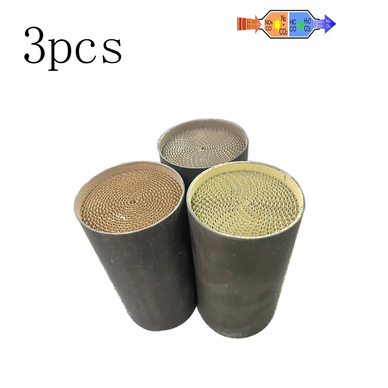 

3pcs Euro 6 Motorcycle Catalyst 53-100mm Universal Metal Honeycomb Core High Quality Motorcycle Catalyst