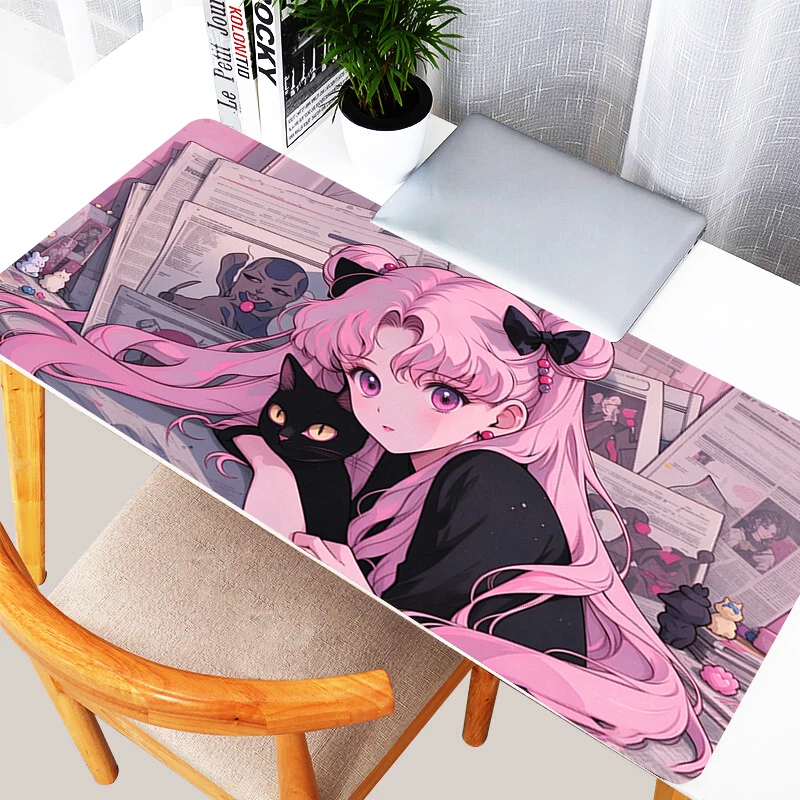 Mouse Pad Game Essential XXL Extended Desk Mat Laptop Gaming Accessories S-Sailor Moons Non-Slip keyboard pad Hot anime MousePad