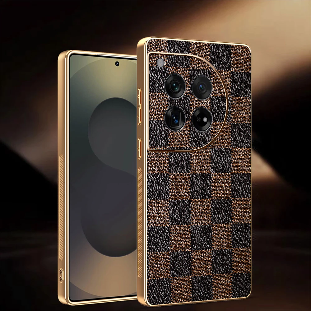 Busi Sle ليوبارد الشطرنج نمط حافظة جلدية ل Oneplus 13 12 11 T R Nord CE 4 3 Ace 5 4 3 2 Pro V الراقية غطاء وقائي