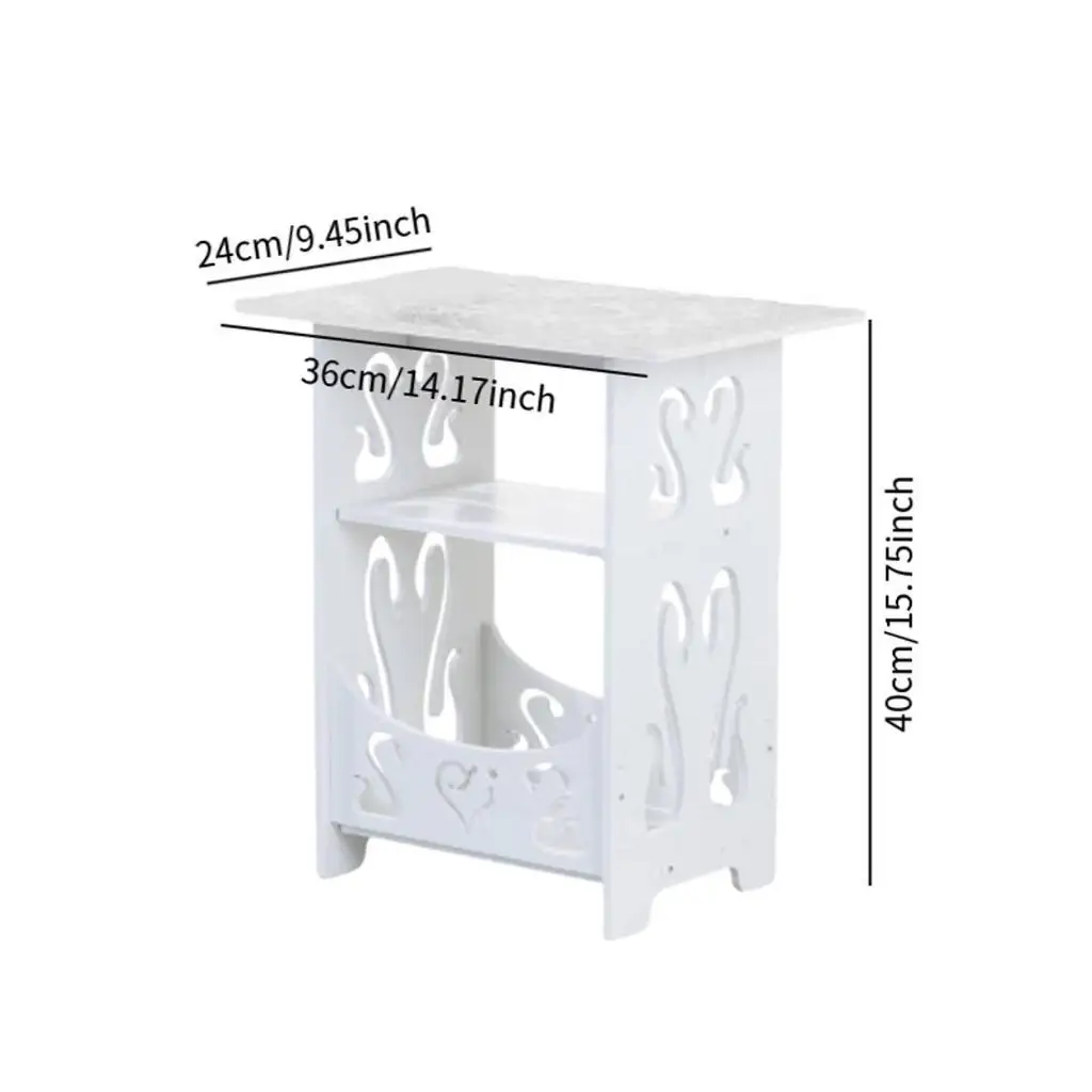 End Table, Small Bedside Table with Storage, Modern Nightstand, Side Table, for Living Room, Bedroom, White image 6