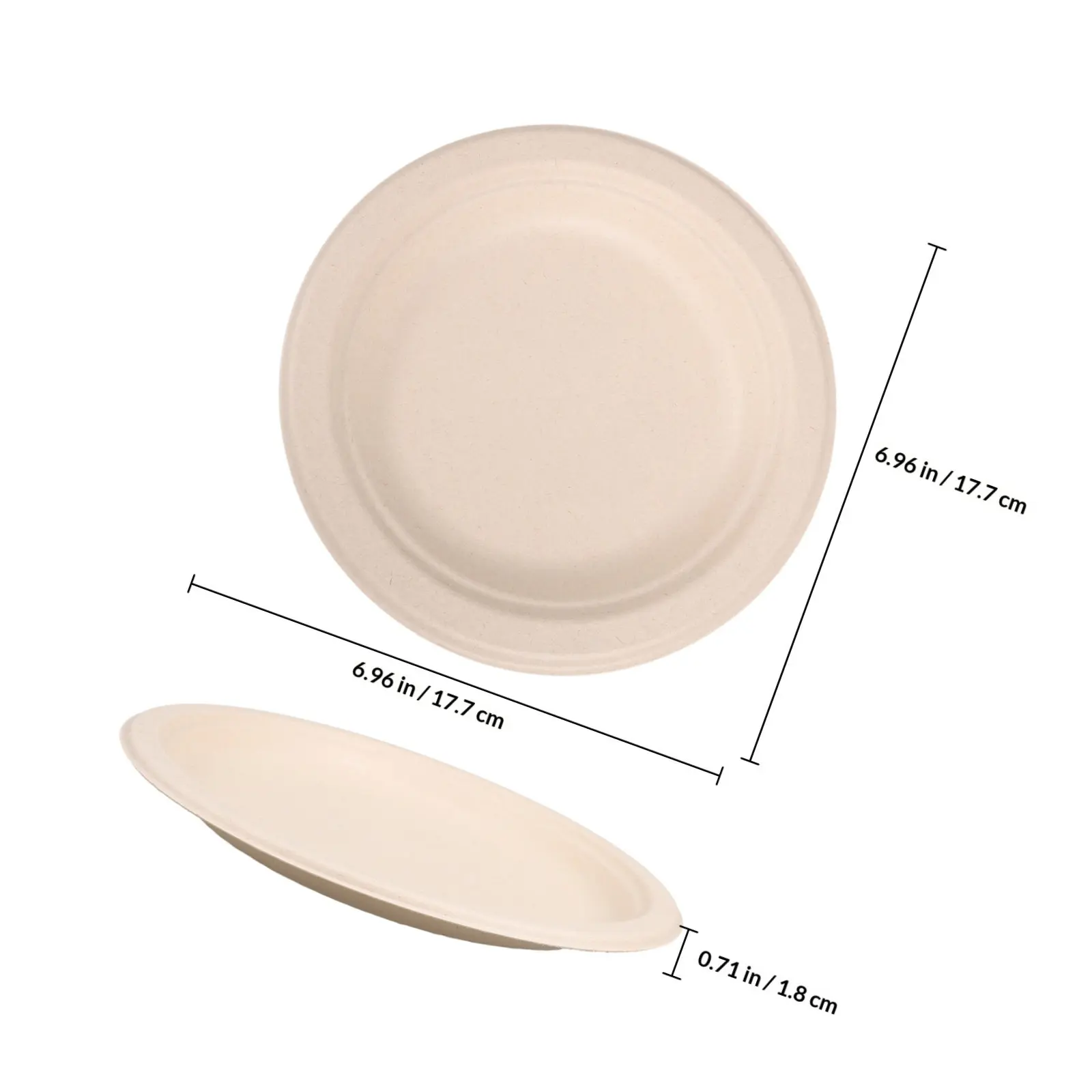 50Pcs Oval Paper Platters Disposable Dinner Plates 7 Inch Party Tableware Dessert Cake Plates Multi-Function Festival Food Plate