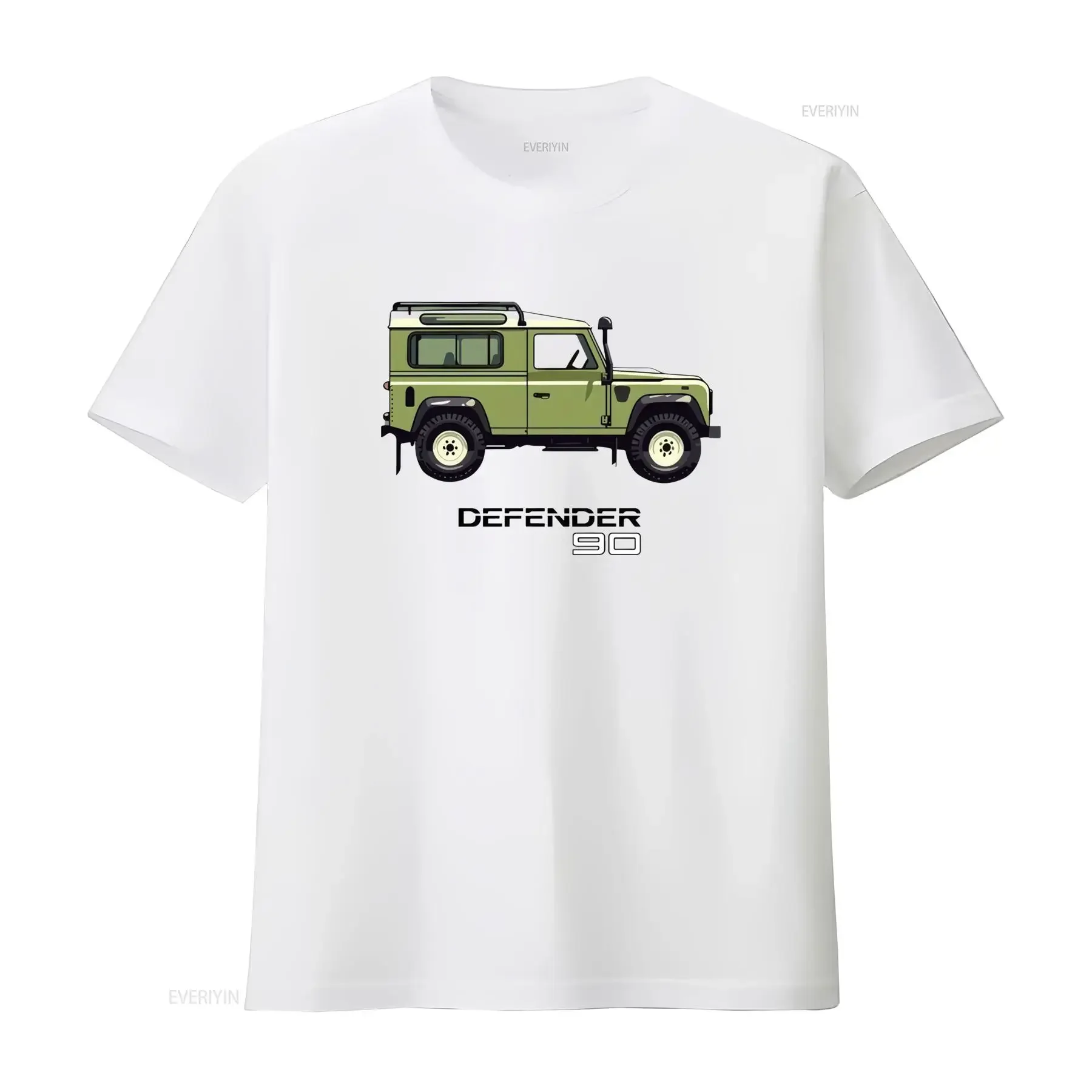 T shirt ispirata alla Lr Defender 90 Veicolo fuoristrada verde vintage vestibilità regolare girocollo tessuto vintage Washed
