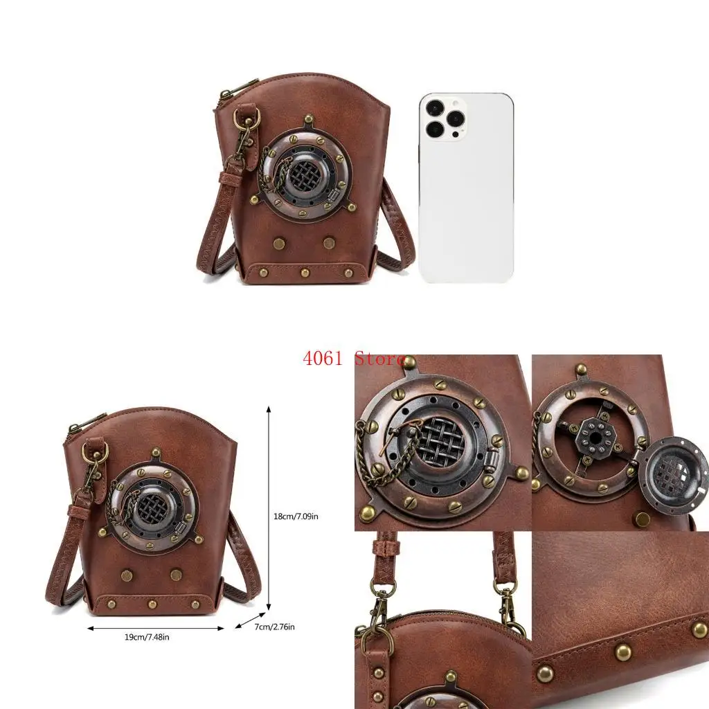 

Leather Steampunk Crossbody Bag Costume Shoulder Bags For Daily Use And Travel