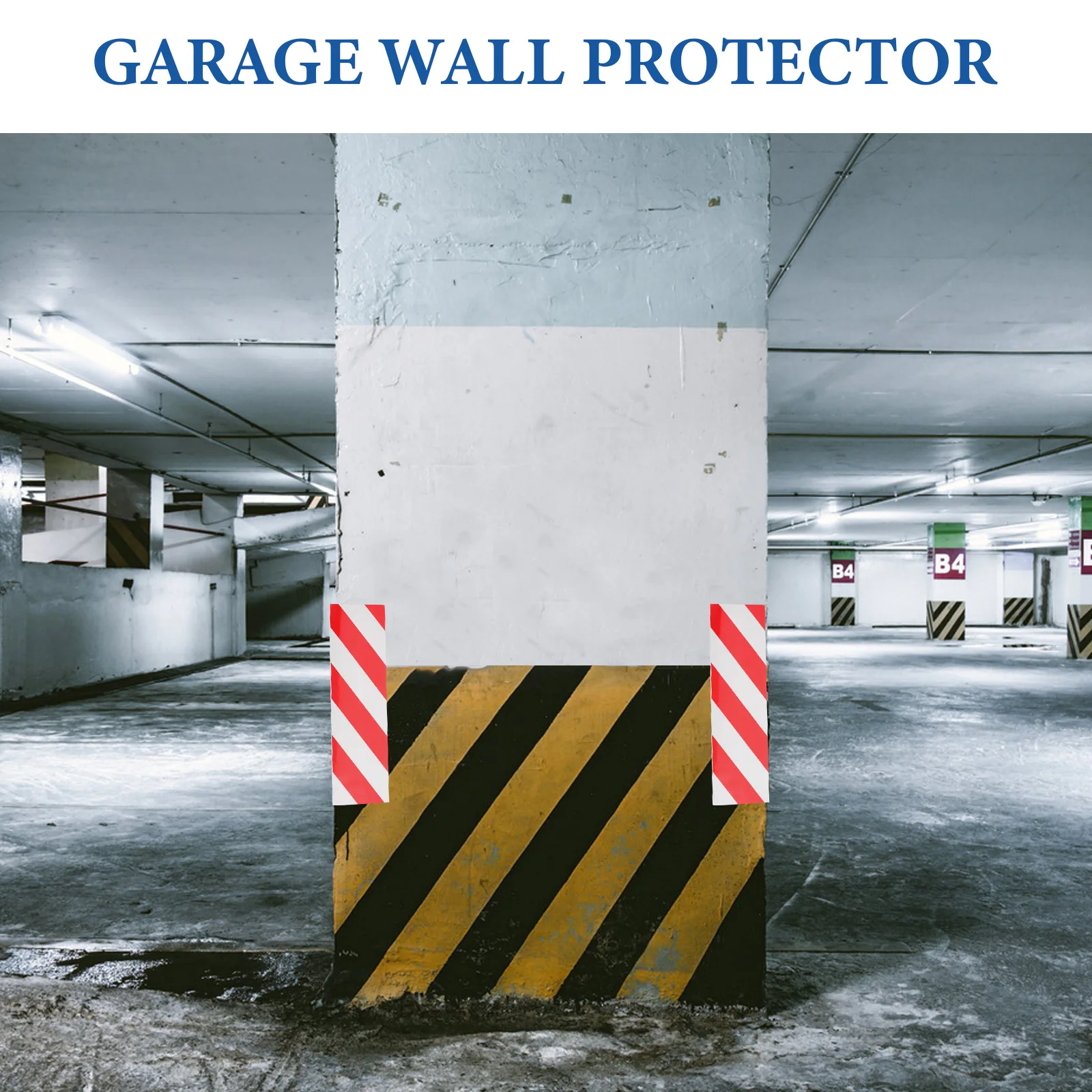 

4pcs Red White Foam Garage Wall Protector Corner Guard 40x15x1.5cm Thick Bumper Parking Pole Padding Reflective for Basement