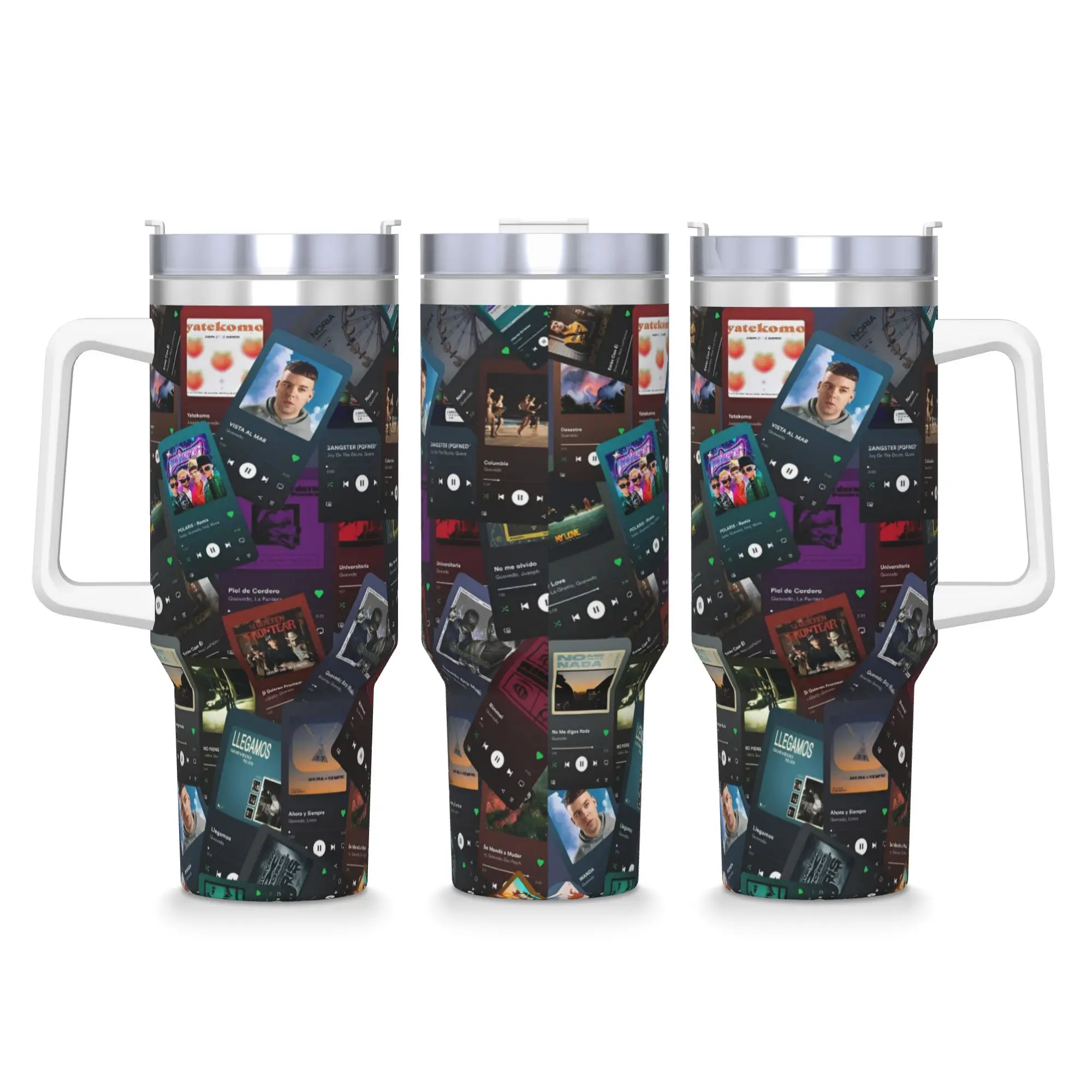 

Stainless Steel Tumbler Rapper Quevedo Coffee Mug Keep Heat Hot Drinks Car Mugs Beach Printed Water Bottle