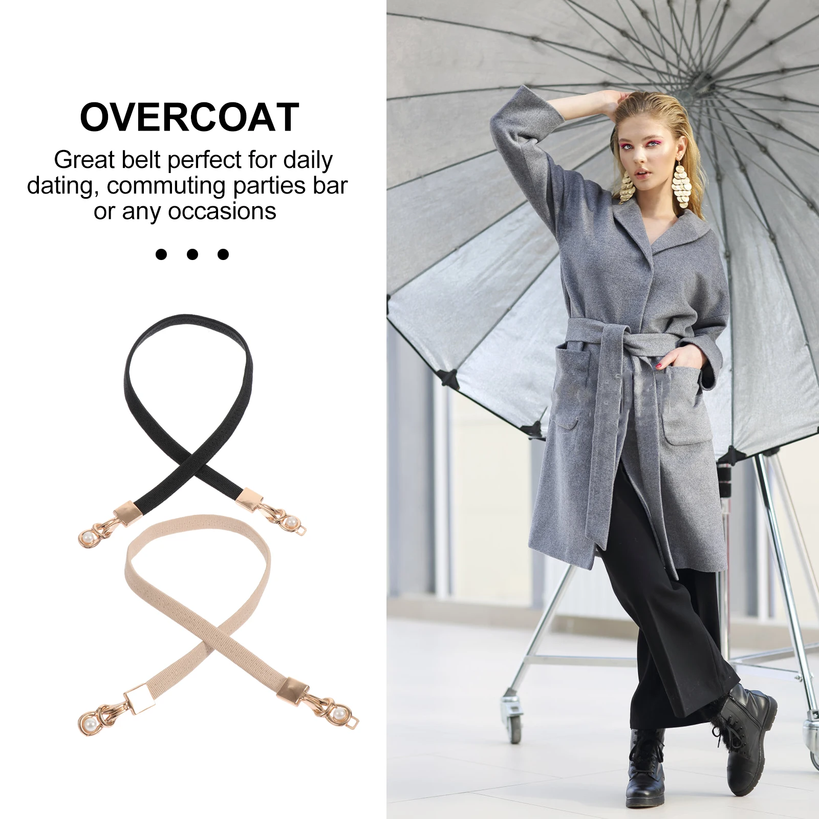 

2Pcs Decorative Belts for Women Fashion Imitation Waist Belt Elegant Thin Dress Belt Casual Girdle Suitable for Daily