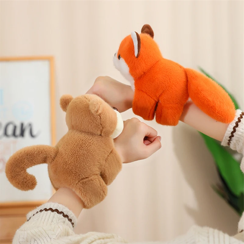 Cute Interesting Cartoon Animal Plush Doll Fox Panda Monkey Fox Raccoons Clap Bracelet Children's Gift