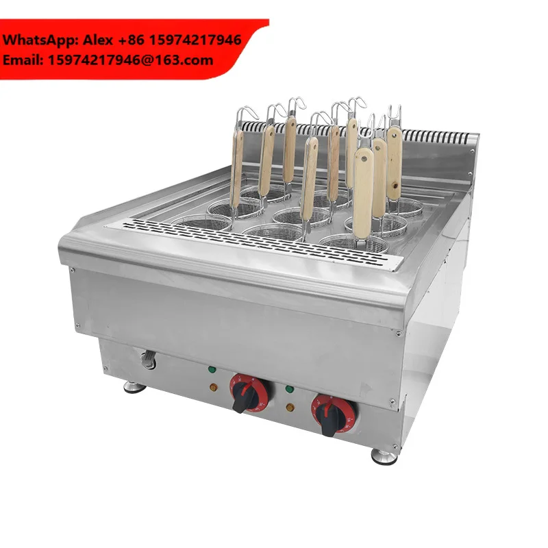 Electric Stainless Steel 9-Basket Counter Top Pasta Boiler Cooking Machine Portable Gas Restaurant Equipment