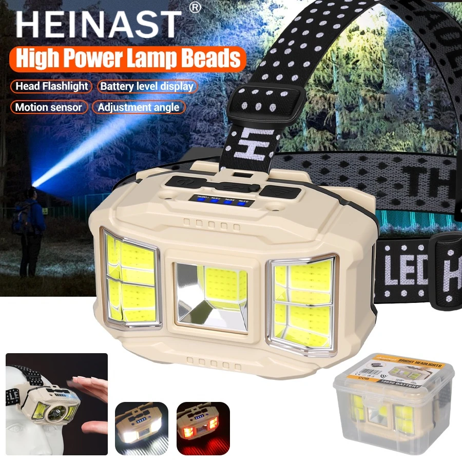 

Headlamp Rechargeable 1200mAh Type-C Fast Charge IPX4 Waterproof Hands-Free Design Multiple Lighting Modes Compact Headlamp