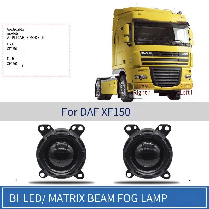 

3 Inch Bi Led Fog Light Projector Lens for Daf F150 Truck 12V 90W 6000K Hi Lo Beam Car Fog Lamp Retrofit