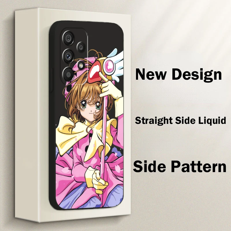 Card captor Sakura For Samsung A53 A52 A54 A13 A51 A12 A32 A71 A33 A73 A72 A14 A23 5G Liquid Rope Phone Case Cover