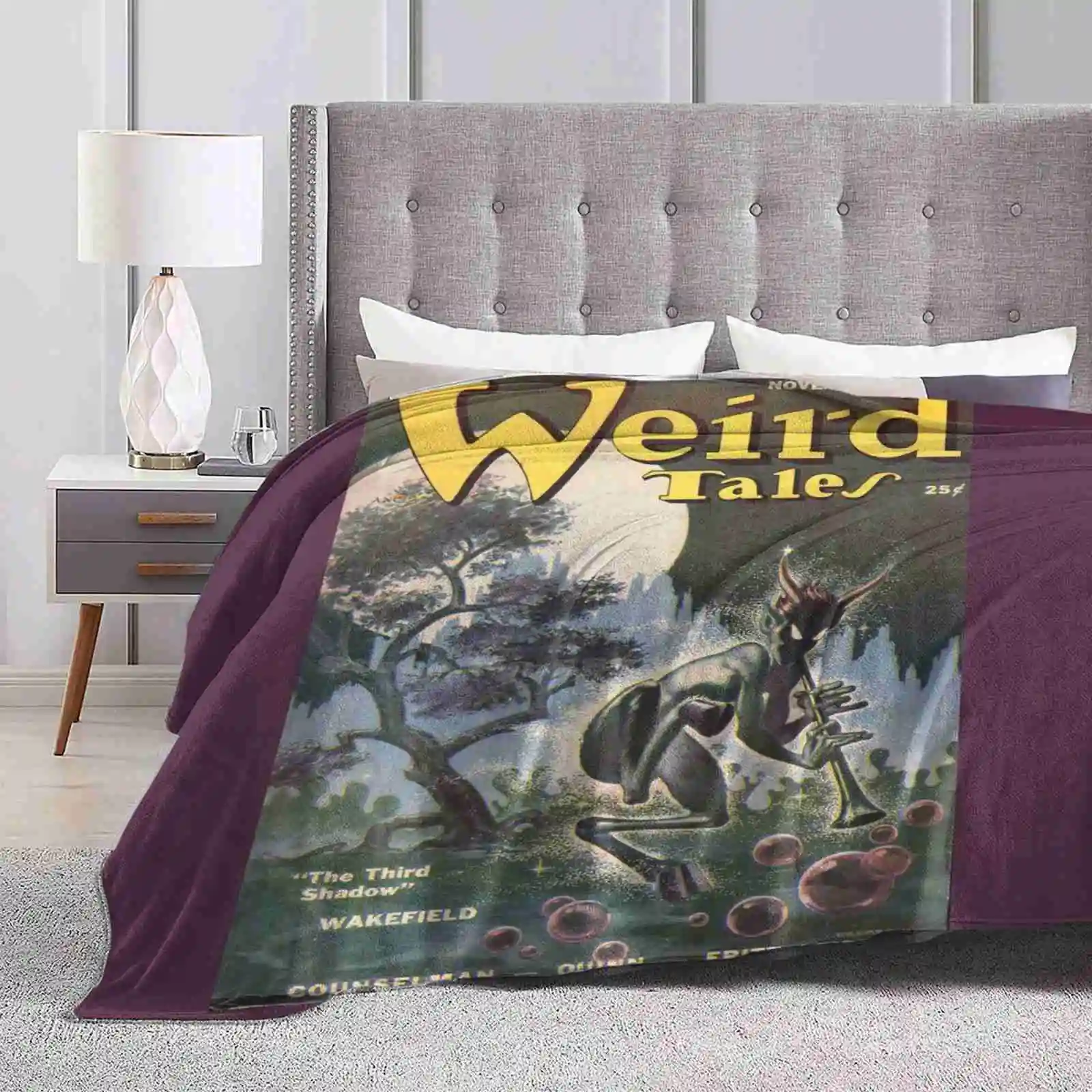 Weird Tales-Jazz Satyr Air Conditioning Soft Blanket Weird Tales Cover Art Magazine Pulp Art Sci Fi Fantasy Freas Third Shadow