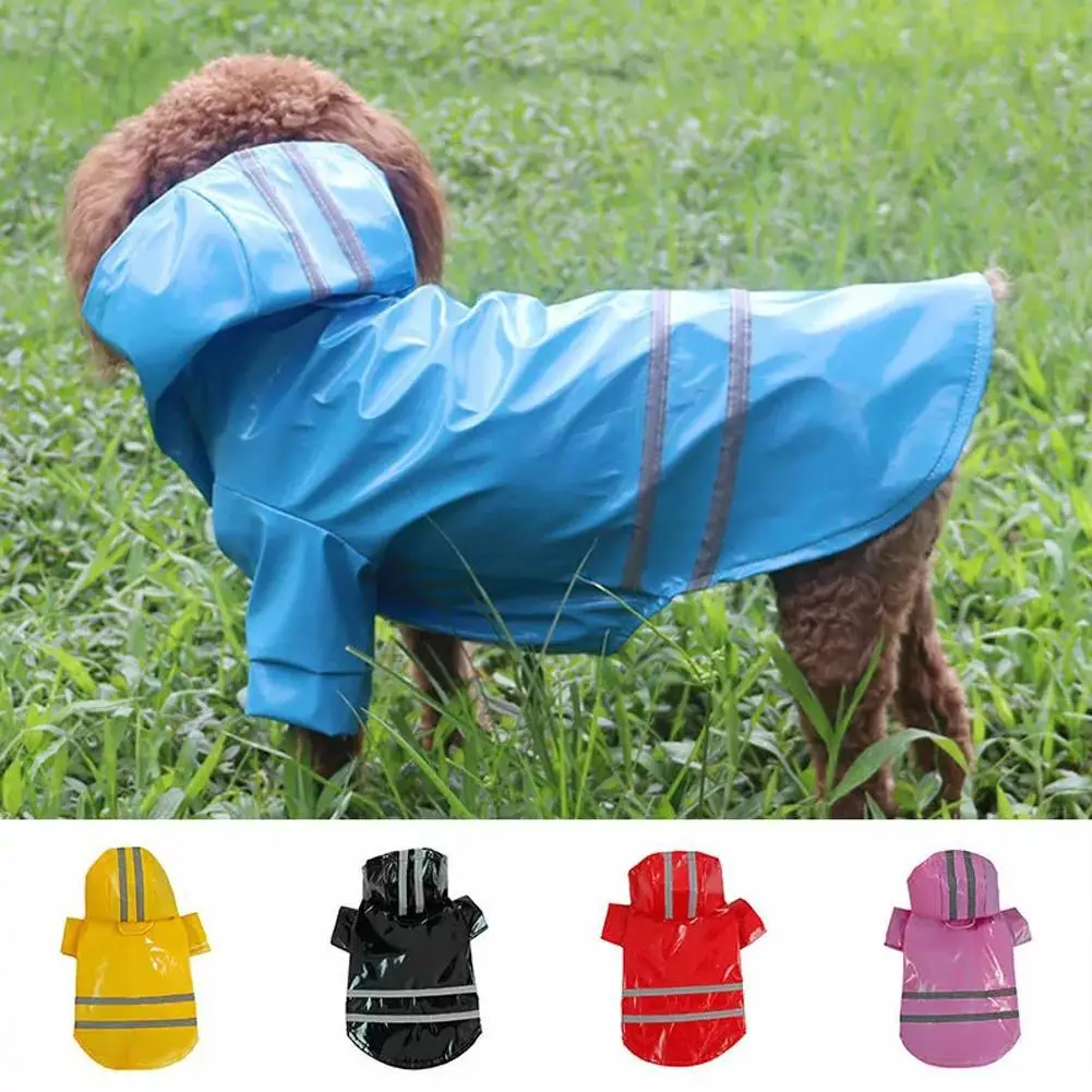 Reflective Dog Raincoat Waterproof Snowproof For Small Puppy Pets Cape Poncho Costume Pet Jumpsuit Raincoat