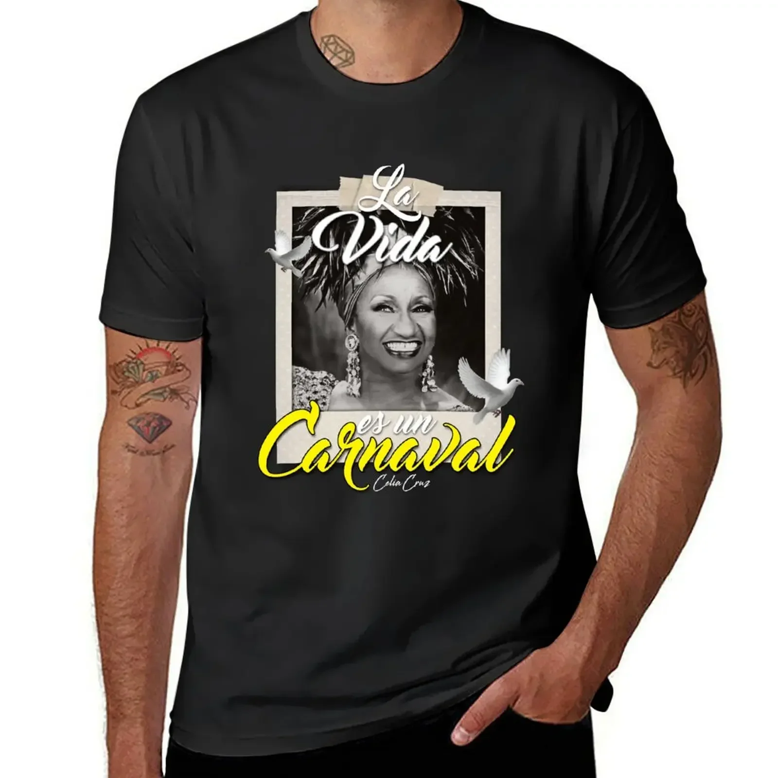 Round Collar La Vida es un Carnaval Celia Cruz T-Shirt funnys new edition Aesthetic clothing customizeds mens t shirts