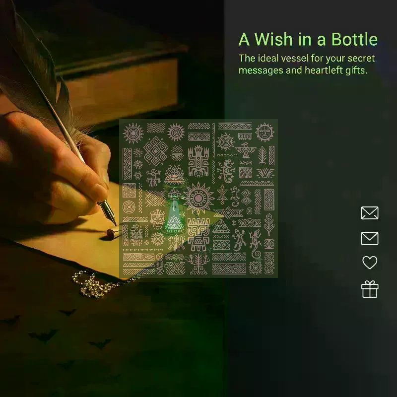Luminous Ghost Necklace Halloween Tiny Glow Drifting Bottle Adopt Ghost Earrings Creative Design Green Specter Jewelry Gift
