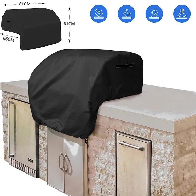 Cross border amazon grill top cover oxford cloth outdoor built-in grill cover outdoor windproof and dustproof grill top cover