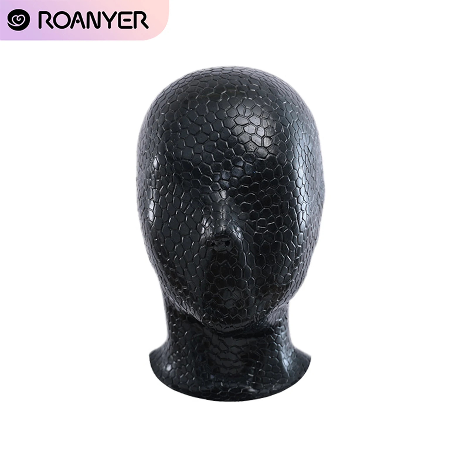 Roanyer Black Serpentine Texture Silicone Full Cover Hood Costumes for Halloween Cosplay