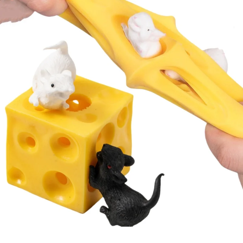 1/3 Uds. Taladro para ratón, queso, dedo, juguete antipresión, elástico, divertido y relajante, alivio del estrés, adecuado para oficina/estudio