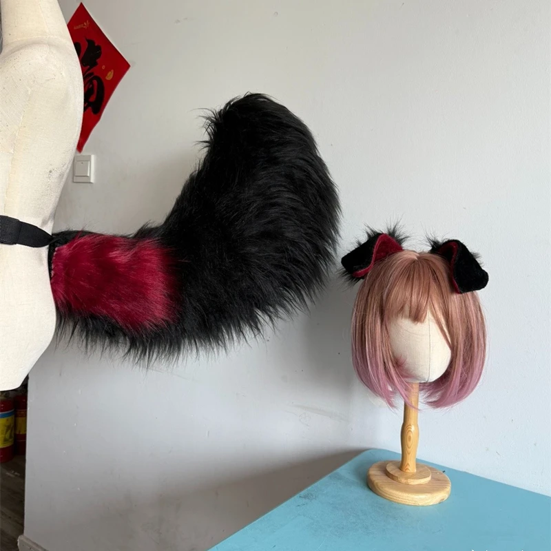 Handmade Simulation Beast Animals Cat Wolf Fox Cosplay Ears Tail Hairhoop Headwear Lolita Halloween Christmas Game Cosplay