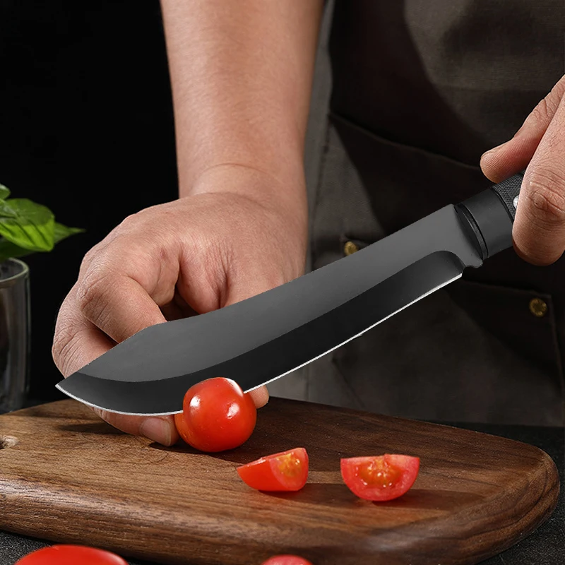 Kitchen Knives Stainless Steel Plastic Handle Steak Knife BBQ Slicing Knife Fruit Cleaver Meat Vegetable Utility Knife Cleaver