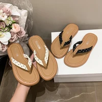 Trendy Embellished Flip Flops Women Stylish Slip-on Sandals for Street & Beach