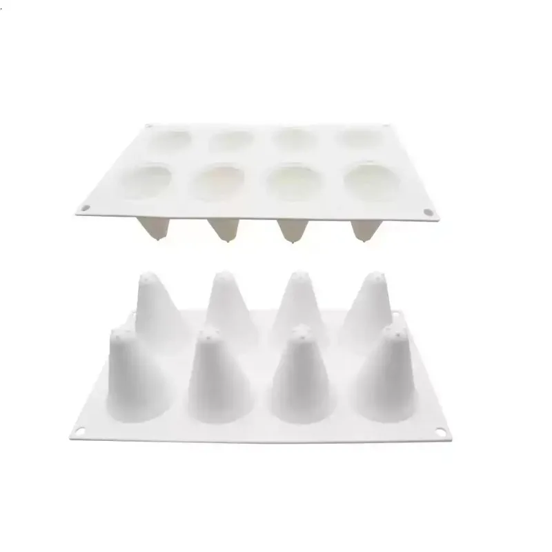 Christmas French Mousse Cake Mold, 8-piece Spiral Christmas Tree Silicone Mold, Pastry Chocolate Baking Tool