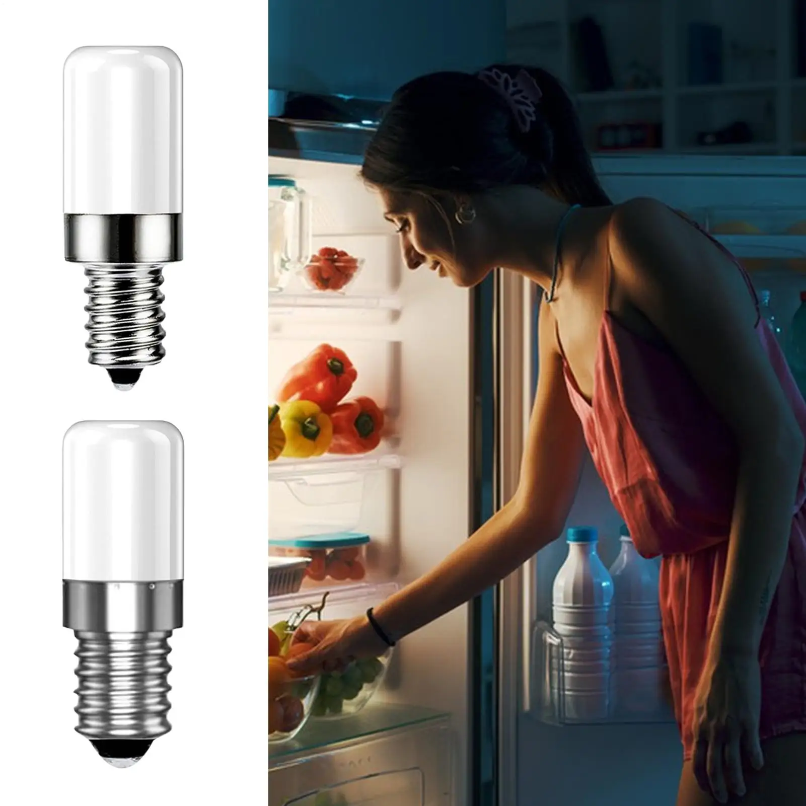 Mini bombillas LED de 2W, lámpara de refrigerador para electrodomésticos, bombilla de repuesto de 200lm, bombillas para congelador para el hogar, reemplazo de bombilla LED