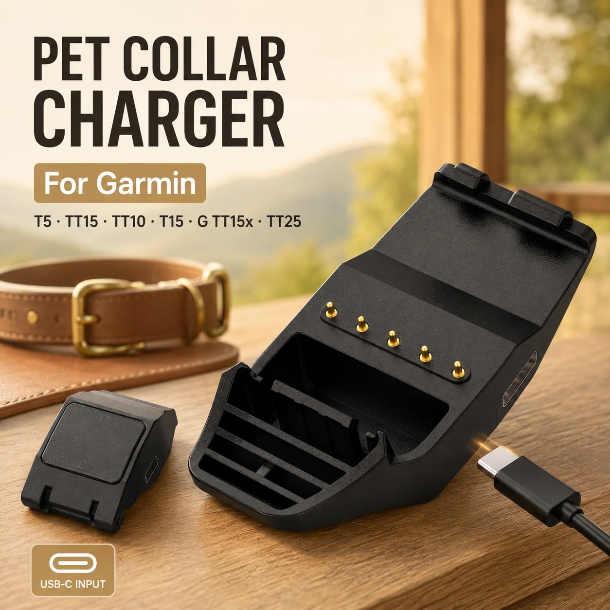 For Garmin Pet Dog Collar Charger T5 TT15 TT10 T15 GTT15x TT25 Pet Tracker Anti-Lost Device Charging Cable Adapter