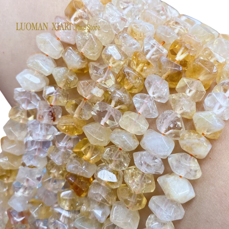 6x11MM AAA Natural Citrine Quartz Gemstone Special Cut Loose Spacer Beads for Jewelry Making DIY Bracelet Accessories 15\'\'