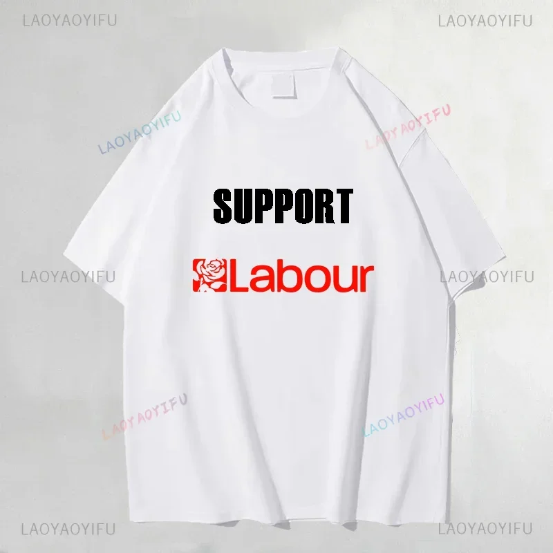 England Support Labour T-Shirt Custom Printed Streetwear Retro Graphic T Shirts Four Colors Availa Men's and Women's Short