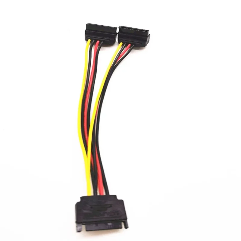 Hard Disk Power 15Pin SATA Male To 2 Female 15Pin Power HDD Splitter High Quality Y 1 To 2 Extension Cable 20CM