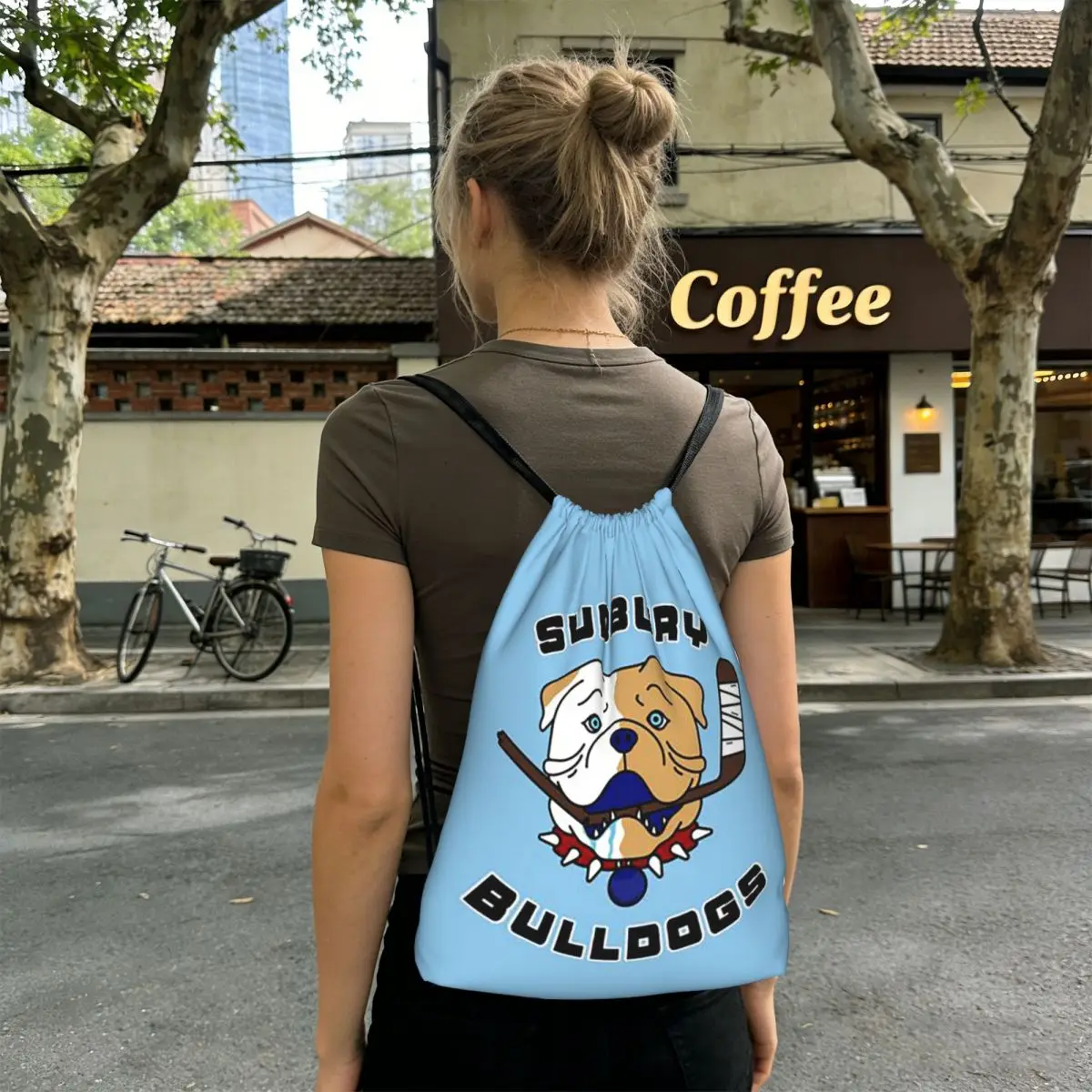 Sudbury Bulldogs - Shoresy Logo Backpacks Casual Drawstring Bundle Pocket Shoes Bag Book Bags for Man Woman Students