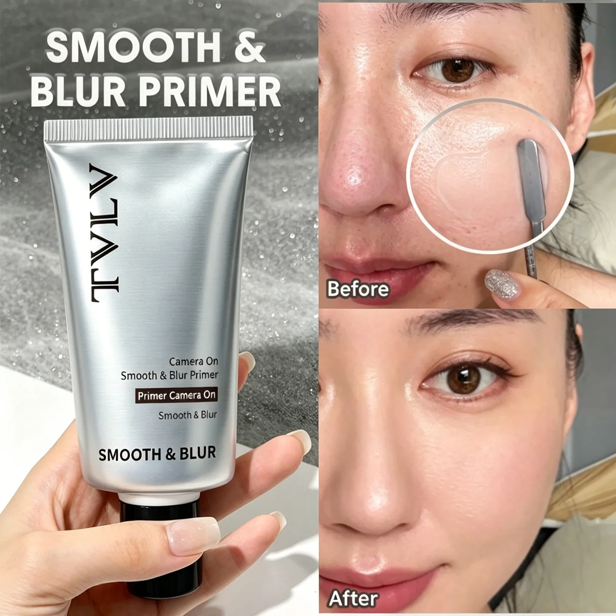 Prebase de maquillaje transparente hidratante Jelly, adecuada para maquillaje facial, sensación de maquillaje duradera y cómoda