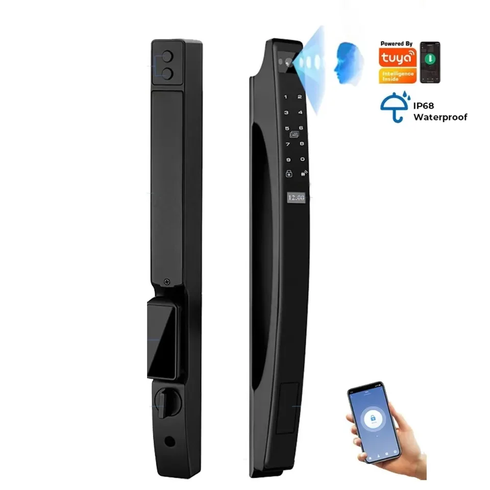 

Automatic electric lock for Aluminum glass sliding door tuya app 3d face recognition smart door lock waterproof outdoor