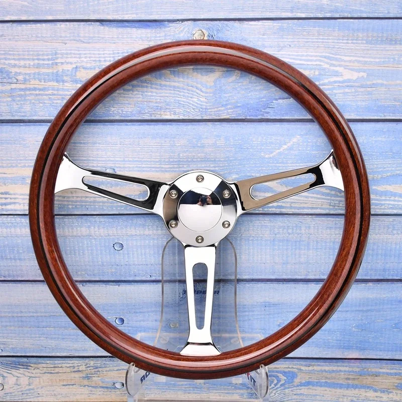 High Quality Vintage Racing Steering Wheel With Round Hole Bracket For Motorsport Modification Interior Accessory