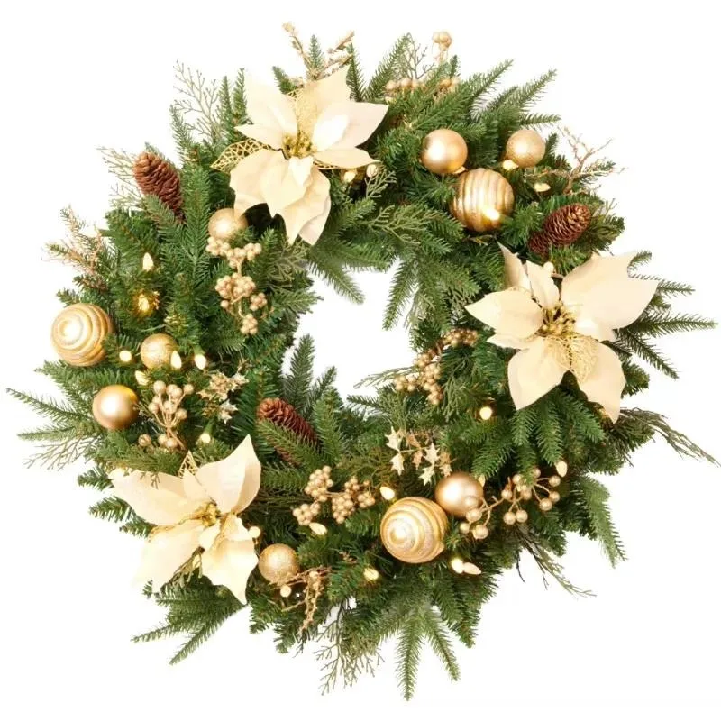 for Eco-friendly Christmas wreath 50cm 60cm, indoor door hanging holiday wreath, home wall decoration