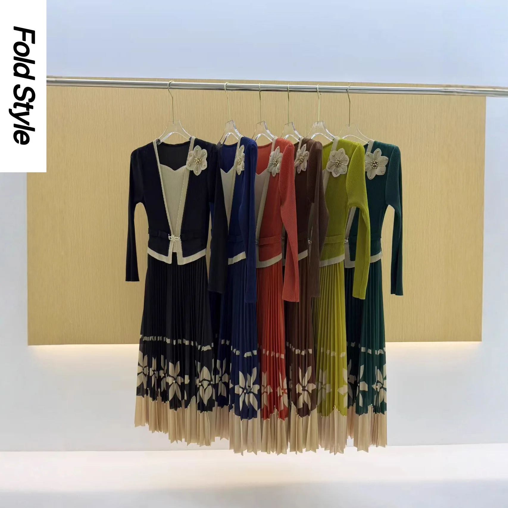 miyake-haute-qualite-printemps-nouvelle-collision-couleur-epissage-taille-boucle-jupe-plissee-temperament-banlieue-conception-sens-niche-robe